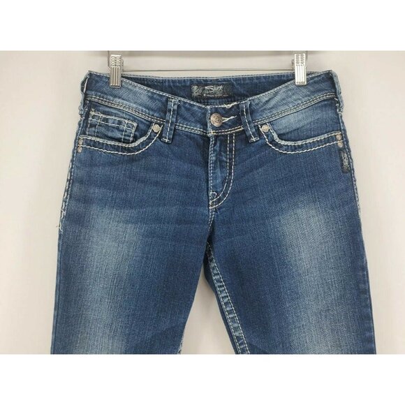 Silver Jeans Suki Women's Size 28/30 Stretch Boot Distressed Medium Wash - Picture 3 of 6